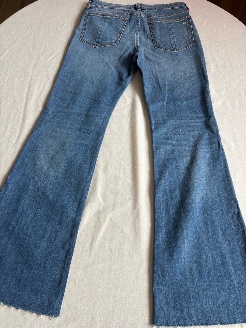 Rag & Bone Nina High Rise Flare Jeans Clean Mick Wash Size 30 Full Length Denim - Picture 5 of 12
